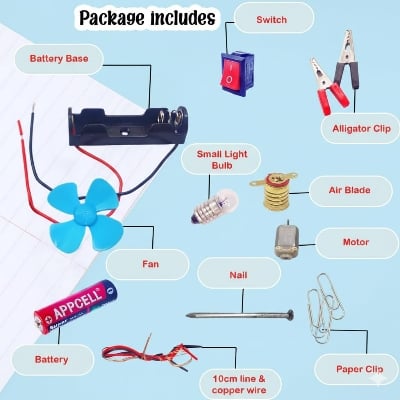 Picture of Electronic Science Project Kit for Kids Interesting Project for kids, dr Light Control Fan Circuit Science Diy Kit Educational Multicolor 