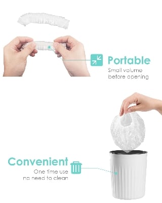 Picture of 25 Pcs Disposable Shower Caps, Plastic Clear Hair Cap Large Thick Waterproof Bath Caps for Women, Hotel Travel Essentials Accessories Deep Conditioning Hair Care Cleaning Supplies(20.5")  