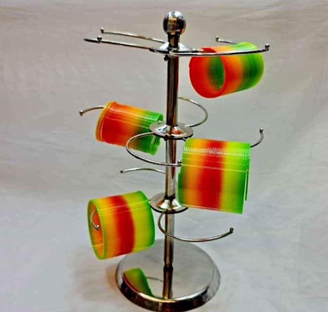 Picture of Bangles stand | Bangle holder stand | Bangles stand for women | Chudi stand | Bangle organizer for women | Bangle display stand |3 Step Rotaing Bangle Stand শখের চুড়ি রাখার আলনা Silver 