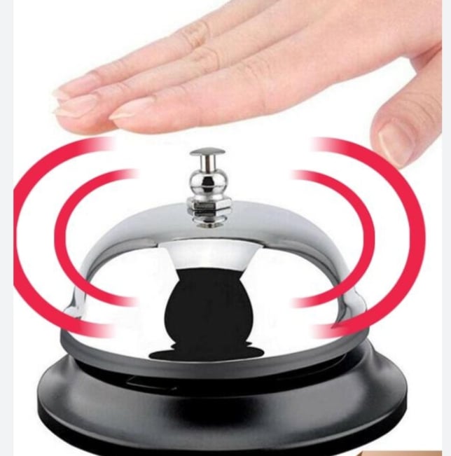 Picture of Dinner bell Desk Bell, Restaurant Call Bell hotel bell with Anti Slip Base Manual Meeting Bar Service Bell,1 pcs Premium bell calling bell Silver 