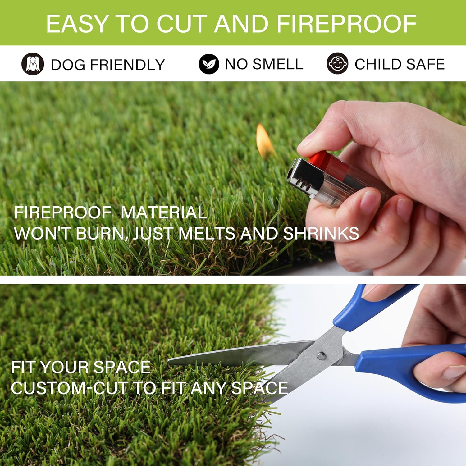 Picture of Dog Grass Pads 1.5 x 2 FT Artificial Grass Pee Pads for Dogs Cat Potty Fake Grass Rug Turf Mat for Cat Dogs Training Indoor Outdoor Garden Lawn Artificial Grass Rug dog mat dog pad cat pad 1 kg 