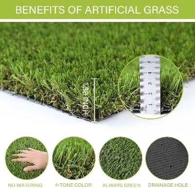 Picture of Dog Grass Pads 1.5 x 2 FT Artificial Grass Pee Pads for Dogs Cat Potty Fake Grass Rug Turf Mat for Cat Dogs Training Indoor Outdoor Garden Lawn Artificial Grass Rug dog mat dog pad cat pad 1 kg 