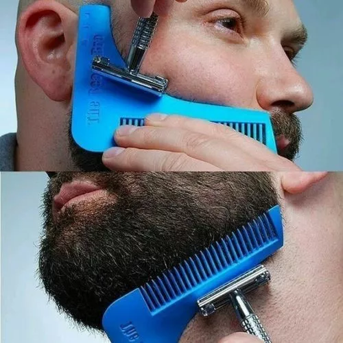 Picture of Beard Hair Straightener Shaping Template Comb - All-In-One Styling Tool with ABS Comb for Precise Hair and Beard Trim, Lightweight for Daily Use  