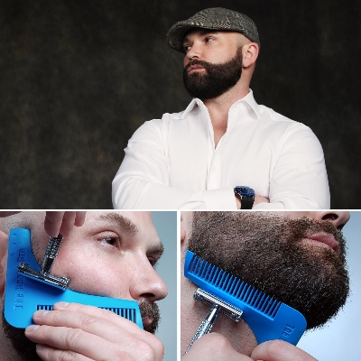 Picture of Beard Hair Straightener Shaping Template Comb - All-In-One Styling Tool with ABS Comb for Precise Hair and Beard Trim, Lightweight for Daily Use  