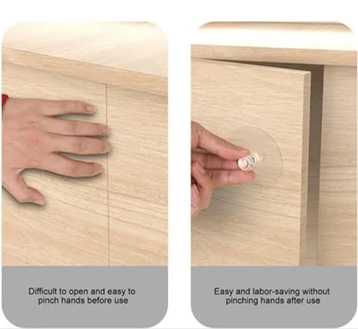 Picture of 3 Pcs Crystal Cabinet Handles Plastic door Handle Punch-Free Self-Adhesive Drawer Pulls for Furniture  
