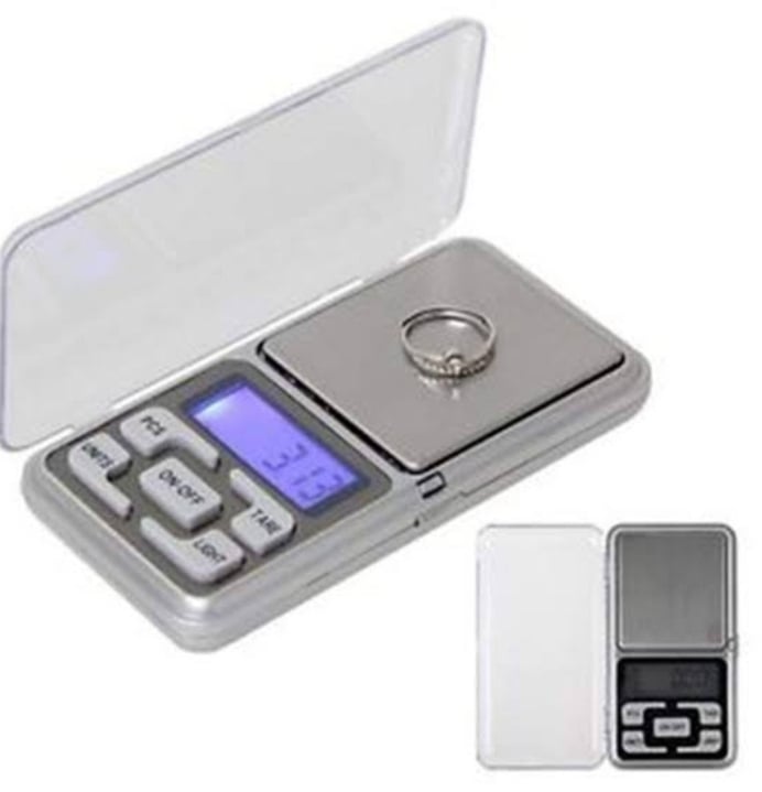 Picture of Digital Display 0.1 Gm to 200 Grams Mini Pocket Weight Scale Measurement Weighing Machine Jewellery Weighing Machine Silver 
