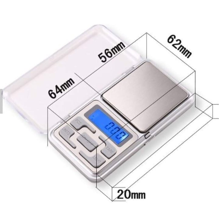 Picture of Digital Display 0.1 Gm to 200 Grams Mini Pocket Weight Scale Measurement Weighing Machine Jewellery Weighing Machine Silver 