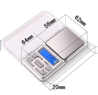 Picture of Digital Display 0.1 Gm to 200 Grams Mini Pocket Weight Scale Measurement Weighing Machine Jewellery Weighing Machine Silver 