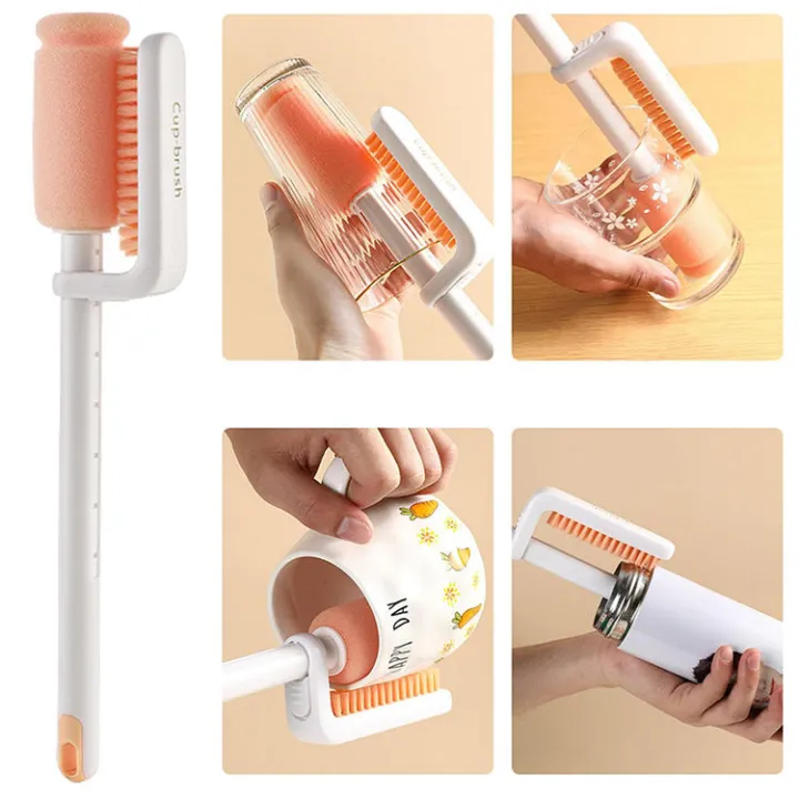 Picture of Creation Plastic Bottle Cup glass mug Cleaning Brush for Cleaning, 360 Degree Rotating Telescopic Cup Brush, Adjust Height for Cleaning Baby Water Bottles Multicolor 