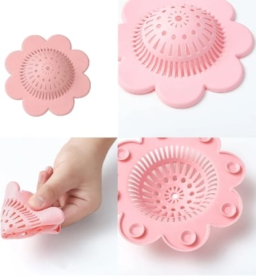 Picture of 2PCS Drain Hair Catcher Shower Drain Covers Durable Silicone Hair Stopper,Bathtub and Shower Drain Protectors for Bathroom Bathtub and Kitchen Multicolor 