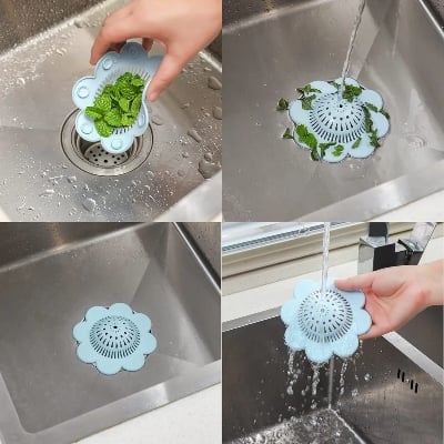 Picture of 2PCS Drain Hair Catcher Shower Drain Covers Durable Silicone Hair Stopper,Bathtub and Shower Drain Protectors for Bathroom Bathtub and Kitchen Multicolor 
