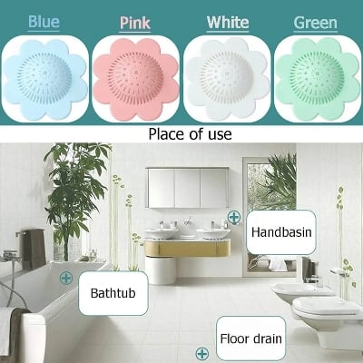 Picture of 2PCS Drain Hair Catcher Shower Drain Covers Durable Silicone Hair Stopper,Bathtub and Shower Drain Protectors for Bathroom Bathtub and Kitchen Multicolor 