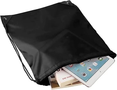 Picture of Drawstring Backpacks 1Pieces Bulk Sports Drawstring Bags Gym Cinch Bags Polyester String Bags for Kids Men Women Approx. 17 x 13.4 inch/ 43 x 34 cm (L x W) Black Int: One size