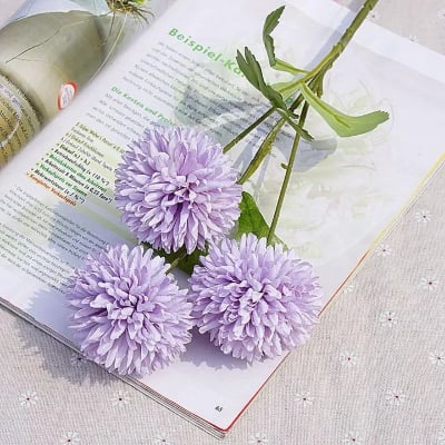 Picture of 6 Pcs Bunch Artificial Flower Bouquet Silk Dandelion multicolor Flower Ball Fake Flowers DIY Home Widding Decoration Multicolor 