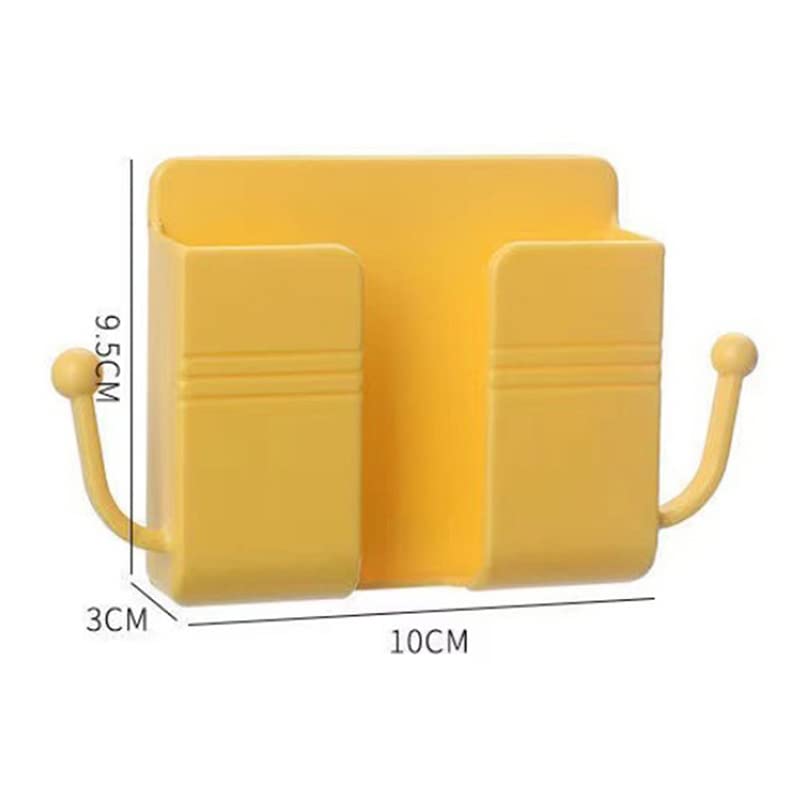 Picture of 2 Pcs Wall mount phone charging holder stand with extra Storage Box, Remote Control holder, Mobile Phone Plug Multicolor 