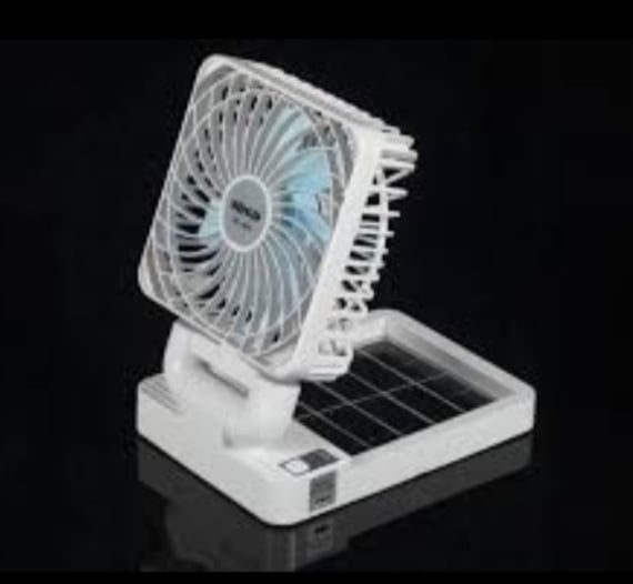 Picture of Solar AC DC Charger Fan Portable folding 2 in 1 Solar+electric rechargeable fan White 