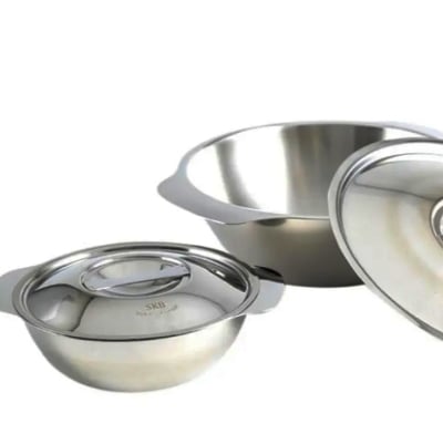 Picture of Stainless steel soup bowl with lid 12 cm Silver 