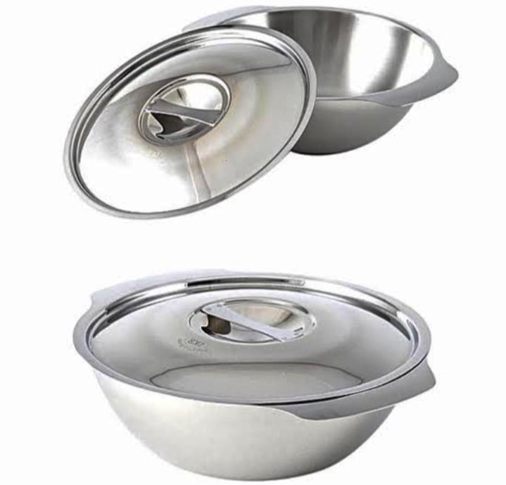 Picture of Stainless steel soup bowl with lid 12 cm Silver 