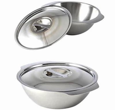 Picture of Stainless steel soup bowl with lid 12 cm Silver 