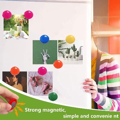 Picture of 6 Pcs Office Magnets, Colorful Notice Board Round Refrigerator and Whiteboard Magnets for Stick Notes, Photos On Fridge, Magnetic White-Boards, Office Boards, Presentation Supplies, Notice Board, Magnetic Button Multicolor 
