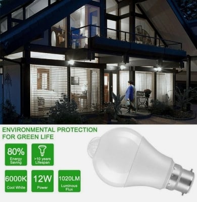 Picture of PIR Motion Sensor LED Lamp Smart Bulb 1 pcs Auto ON/OFF Energy-Saving Lights  