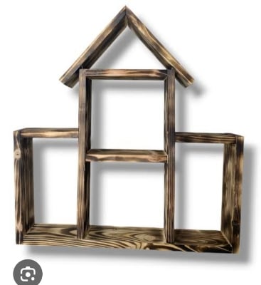 Picture of Floating Wall Hanging Shelf/Wooden Wall Shelves/Rack and Shelf/Display Shelf Hut Shape Stand for Home/Kitchen/Office/Bedroom/Living Room/Balcony Decor  Off White 