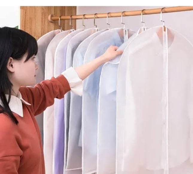 Picture of 1 Pcs Garment Bag Closet Storage Clothes Dust Cover Jumbo Garment Organizer Rack Cover Premium Thickened Garment Hanging Storage Bag Moisture-Proof Dust-Proof Zipper For Home Trave  