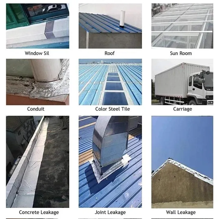 Picture of Leakage Repair Waterproof Tape for Pipe Leakage Roof Water Leakage Solution Aluminium Foil Tape Waterproof Adhesive Tape Sealing Butyl Rubber Tape for Surface Crack, Pipe Repair Silver 