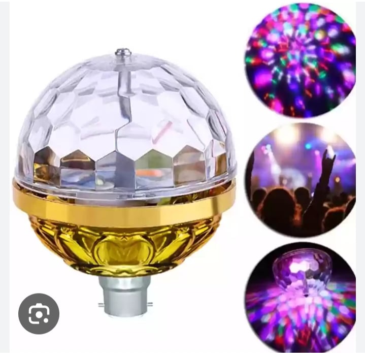 Picture of 360 Degree Rotating Dj Bulb Party light Strobe Effect LED Disco Bulb Single Disco Ball Multicolor 