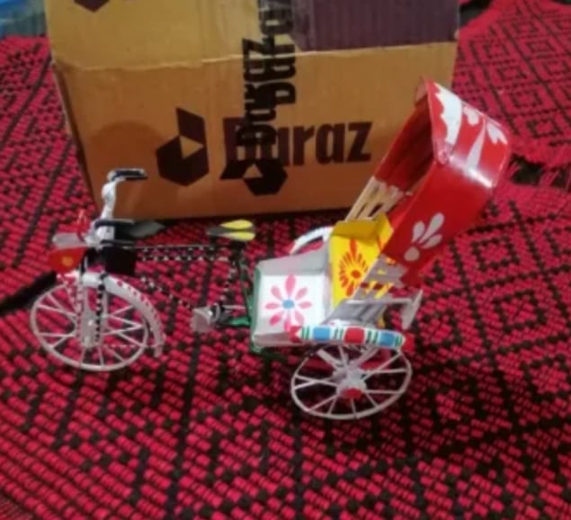 Picture of Rickshaw showpiece Metal multicolor | Rickshaw Showpiece Miniature | Gift item | Metal, Hand Painted,  Multicolor 
