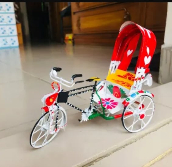 Picture of Rickshaw showpiece Metal multicolor | Rickshaw Showpiece Miniature | Gift item | Metal, Hand Painted,  Multicolor 