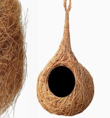 Picture of 1 Pcs Organic Bird Nest for Balcony Handmade Bird House Medium, Small Birds breeding  