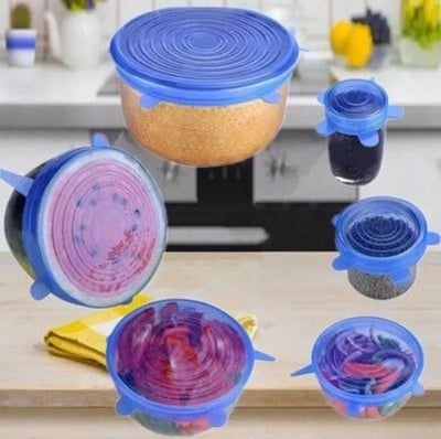 Picture of 6 PCS Silicone Stretch Lids for Food Storage, Multi Size Reusable Silicone Lids Food And Bowl Covers Multicolor 