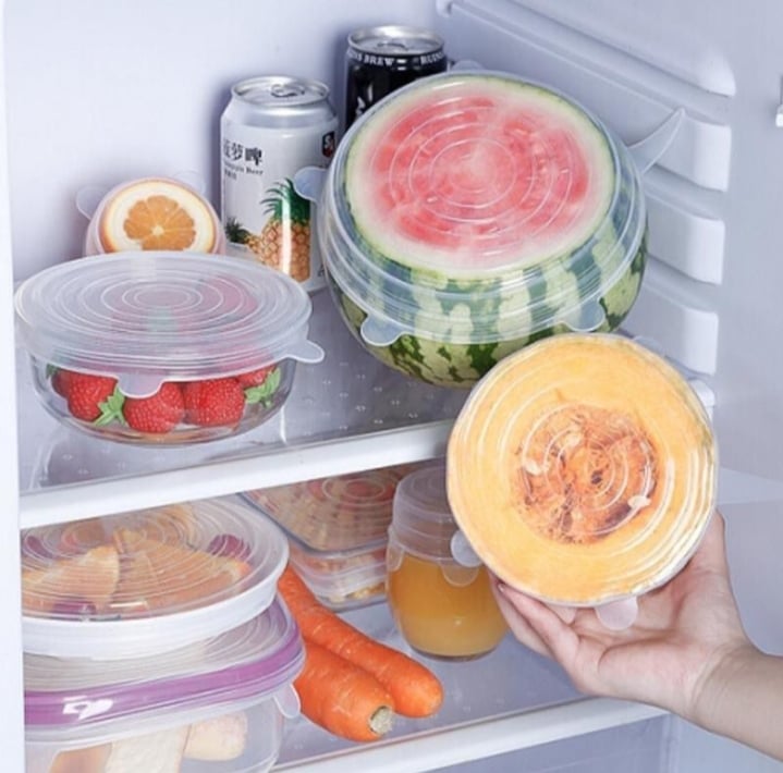 Picture of 6 PCS Silicone Stretch Lids for Food Storage, Multi Size Reusable Silicone Lids Food And Bowl Covers Multicolor 