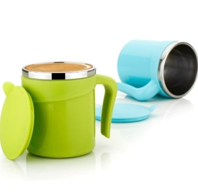 Picture of Coffee Mug - Stylish Double Wall Insulated Stainless Steel Coffee & Tea Cup with lid & Handle for Office, Home & Restaurant, Ideal Tea Mug Gift for Friends, Kids & Adults  Multicolor 