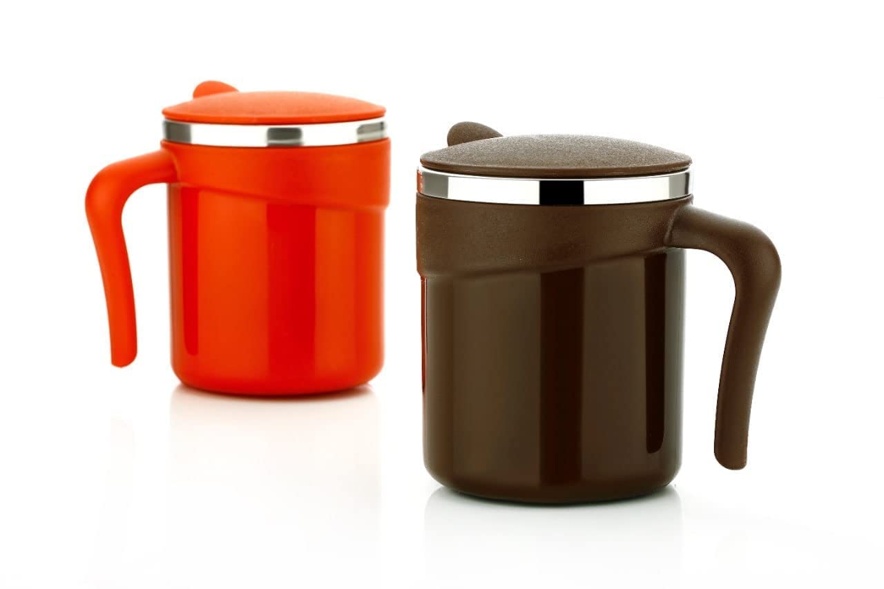 Picture of Coffee Mug - Stylish Double Wall Insulated Stainless Steel Coffee & Tea Cup with lid & Handle for Office, Home & Restaurant, Ideal Tea Mug Gift for Friends, Kids & Adults  Multicolor 