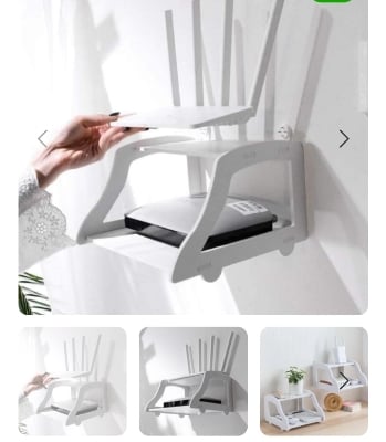 Picture of Wall mounted mobile holder remote stand no drill Wifi router stand White 