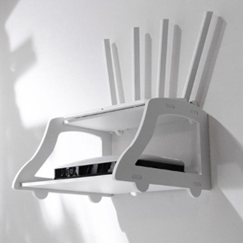 Picture of Wall mounted mobile holder remote stand no drill Wifi router stand White 