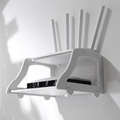 Picture of Wall mounted mobile holder remote stand no drill Wifi router stand White 