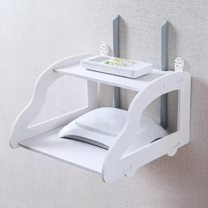 Picture of Wall mounted mobile holder remote stand no drill Wifi router stand White 
