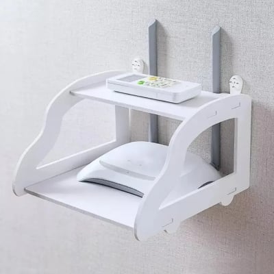 Picture of Wall mounted mobile holder remote stand no drill Wifi router stand White 