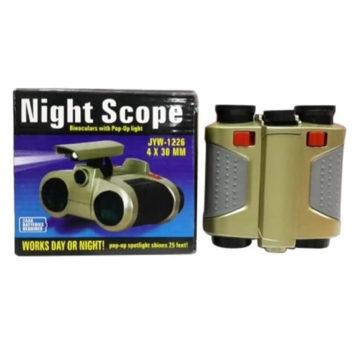 Picture of Kids Binoculars Toy 4X30 Outdoor Travel Night Pop-Up LED Light Multicolor 