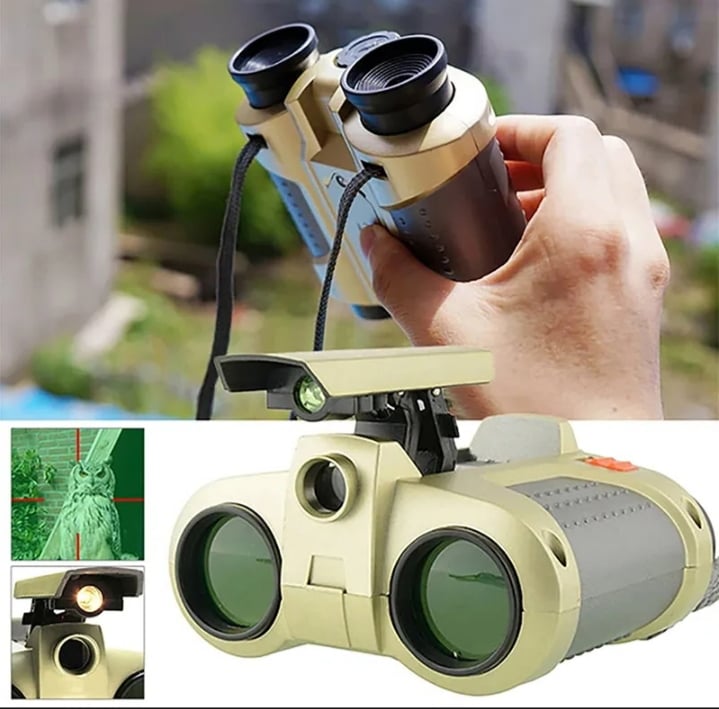 Picture of Kids Binoculars Toy 4X30 Outdoor Travel Night Pop-Up LED Light Multicolor 