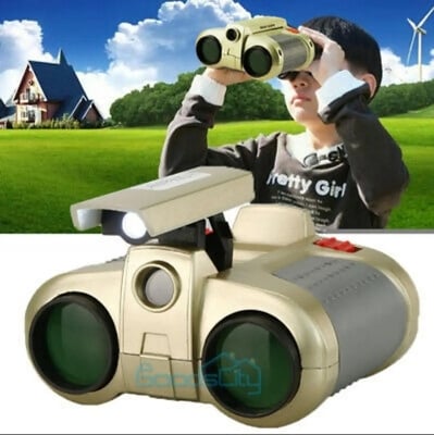 Picture of Kids Binoculars Toy 4X30 Outdoor Travel Night Pop-Up LED Light Multicolor 