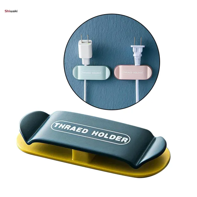 Picture of 2xCable Organiser Clips Plug Holder Cable Management Self Adhesive Retainer,Cable Clips for Plug Retainers Wire Storage Artifact, Hole-Free Clamp Cable Plugs Organizer Multicolor 