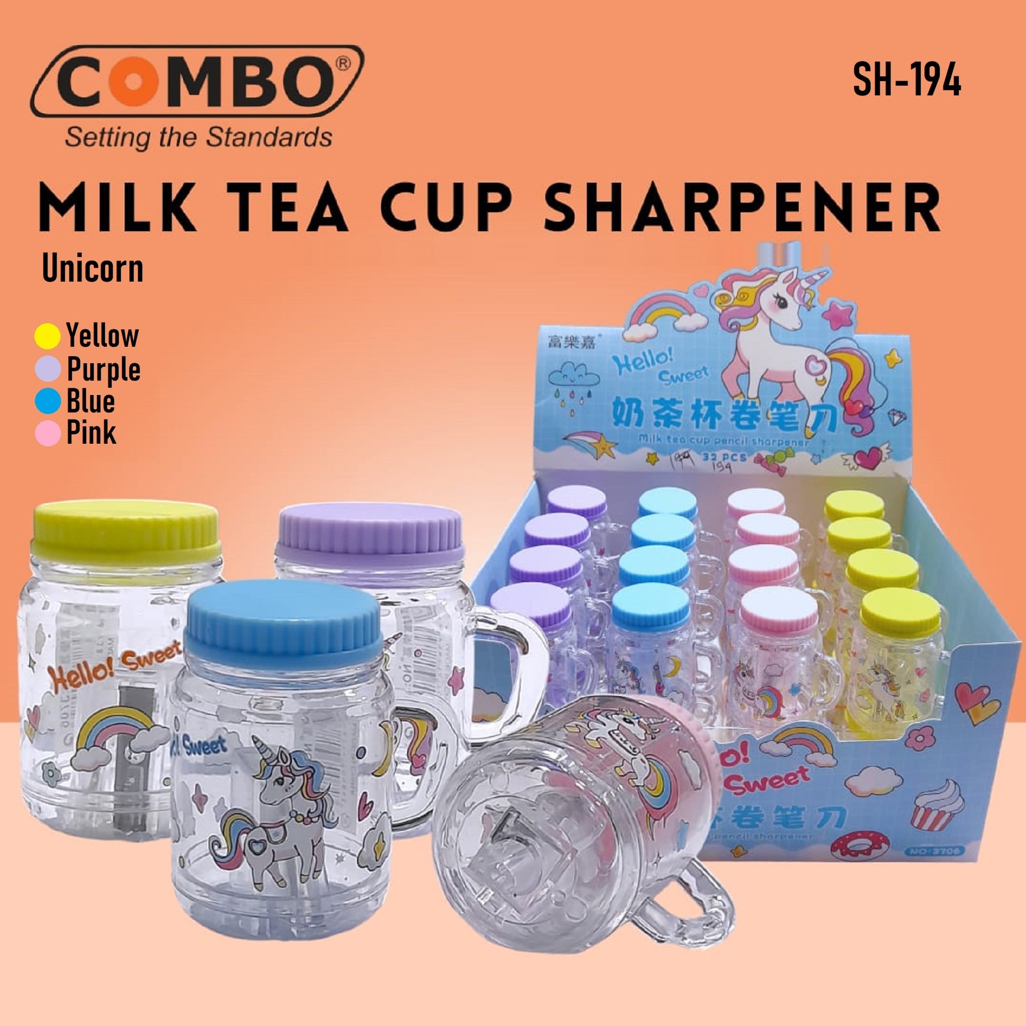 Picture of 2 Pcs Tea Cup-Shaped Mini Pencil Kids Favourite Cute Jug Sharpner 2pcs Tea Cup-Shaped Pencil Sharpener Multicolor 