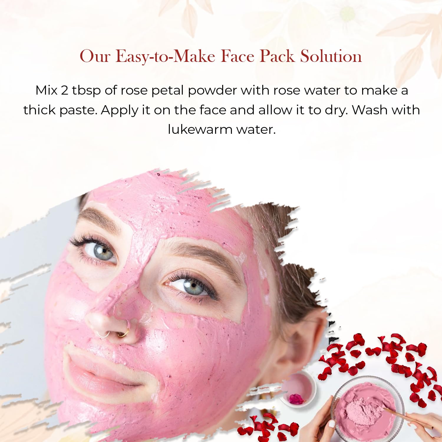 Picture of Natural Dried Rose Powder100 gms Pure Rose Petals Powder for DIY Face Masks Skincare Peel Off | Ayurvedic Skin Care Glow Recipe  