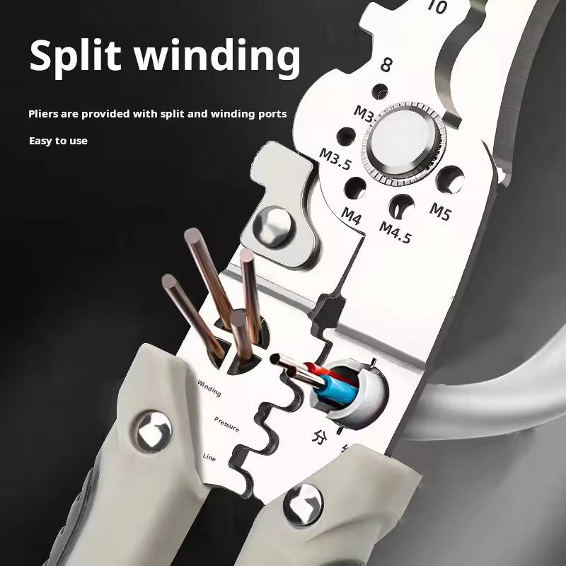 Picture of Multifunctional Wire Stripper, Electrical Wire Cutter for Wire Stripper,Multi-Function Hand Tool for Cutting,Stripping,Shearing Silver 
