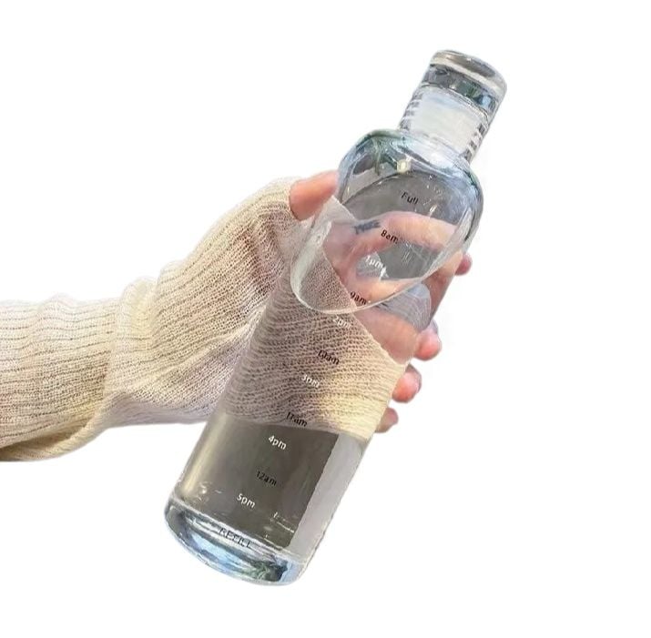 Picture of Time Scale Printed 1 pcs Clear Water Bottle | 500ml Reusable Leak Proof Airtight Lid High Quality Plastic Water Bottle | Used for Sports, Gym, Fitness  