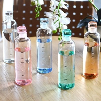 Picture of Time Scale Printed 1 pcs Clear Water Bottle | 500ml Reusable Leak Proof Airtight Lid High Quality Plastic Water Bottle | Used for Sports, Gym, Fitness  
